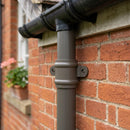 Traditional Downpipe Spare Socket Eared 76mm Diameter — RAL 7022 (in use)