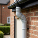 Traditional Adjustable Swanneck 76mm Dia Downpipe Connector — RAL 7035 (in use)