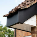 L Return Fascia Board Angle Covers – Aluminium Corner Fascia — Textured Black / 135 Deg Internal Angle (in use)