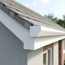 L Return Fascia Board Angle Covers – Aluminium Corner Fascia — RAL 9016 / 135 Deg Internal Angle (in use)