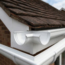 Half Round Aluminium Gutter Angle 90° - 125mm — RAL 9016 (in use)