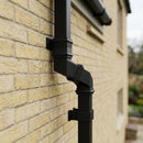 Traditional Aluminium Downpipe Bends 72x72mm – 92.5° & 112.5° — Textured Black / 112.5 Degrees (in use)