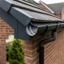 Half Round Aluminium Gutter Jointer 125mm Marine Grade — Textured Black (in use)