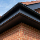 Aluminium Soffit Boards – Plain or Vented with Exterior Coating — RAL 9005 / 365mm Wide | Vented (in use)