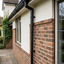 Aluminium Flush Joint Downpipe Sample — Textured Black / 76mmØ (in use)