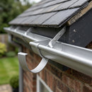 Half Round Aluminium Gutter Side Rafter Bracket 125mm — RAL 9006 (in use)