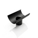 Half Round Aluminium Gutter Outlet 76mm – Marine Grade — Textured Black