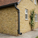76mm Diameter Traditional Aluminium Downpipe Bends 92.5° & 112.5° — RAL 7021 / 92.5 Degrees (in use)