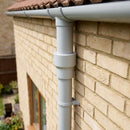 63mm Outlet to Downpipe Length Connector — RAL 7035 (in use)
