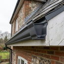 Moulded Ogee Gutter Right Hand Stop End 125 x 100mm — RAL 7021 (in use)