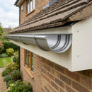 Half Round Aluminium Gutter Jointer 125mm Marine Grade — RAL 7036 (in use)