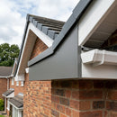 Aluminium Fascia Board Sample — RAL 7037 / 'L' Return (in use)
