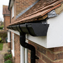 Moulded Ogee Gutter Right Hand Stop End 125 x 100mm — Textured Black (in use)