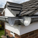 Half Round Aluminium Gutter Angle 135° - 125mm — RAL 7036 (in use)