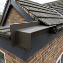 Aluminium Coping Stop End Upstand – Secret Fix — RAL 7022 (in use)