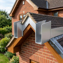V Return Aluminium Fascia Board Gable Box Ends — RAL 9006 (in use)