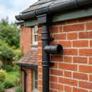 63mm Diameter Traditional Downpipe Branches 92.5° & 112.5° — Textured Black / 92.5 Degrees (in use)