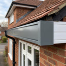 U Return Aluminium Fascia Board Gable Box Ends — RAL 7037 (in use)
