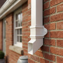 Traditional Aluminium Downpipe Shoe 72x72mm — RAL 9010 (in use)