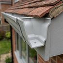 Moulded Ogee Gutter Right Hand Stop End 125 x 100mm — RAL 7035 (in use)