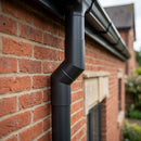 Flush Joint Aluminium Downpipe Bends 63mm Diameter — RAL 7021 / 112.5 Deg (in use)