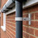Adjustable Aluminium Pipe Clip 76mm Diameter — RAL 7035 (in use)