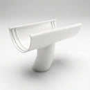 Half Round Aluminium Gutter Outlet 63mm Dia. 125mm — RAL 9016