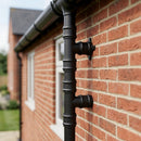 63mm Diameter Traditional Downpipe Branches 92.5° & 112.5° — Textured Black / 112.5 Degrees (in use)
