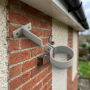 Adjustable Aluminium Pipe Clip 63mm Diameter — RAL 7035 (in use)