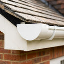 130mm Deepflow Aluminium Gutter Stop End — RAL 9016 (in use)