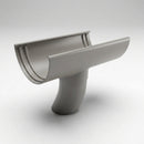 Half Round Aluminium Gutter Outlet 63mm Dia. 125mm — RAL 7036