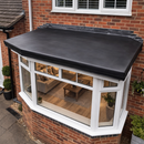 Finished EPDM rubber flat roof on house conservatory bay window extension - 1.0mm rubber membrane UK
