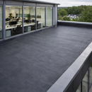 Commercial office building waterproofed with full-sheet fleece-reinforced EPDM – box, valley and parapet gutter lining scale