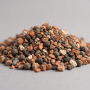 Close-up of lightweight mineral aggregate green roof growing substrate showing granular texture