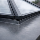 Close-up of finished EPDM membrane dressed and sealed around an orangery roof lantern upstand