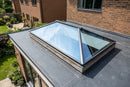 Anthracite grey aluminium roof lantern installed on an EPDM flat roof extension